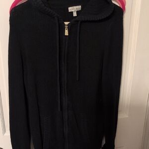 Faded Glory Dark Knit Hooded Cardigan